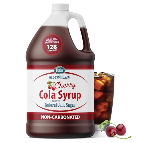 Image of Caffeine Free, Non-carbonated Cherry Cola Syrup with Pure Cane Sugar (No High Fructose Corn Syrup), 1 Gallon | Non-carbonated syrup, no high fructose corn syrup, beverage mixer, bulk size