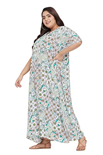 Image of Oussum Women Kaftan Plus Size Polyester Summer Lightweight Caftan Swimsuit Cover Ups Maxi African Mumu Lounge House Dress