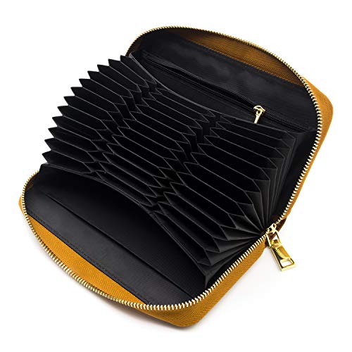 ANDOILT Genuine Leather Wallet for Women Men RFID Blocking Credit Card Holder Zipper Purse Cell Phone Handbag2