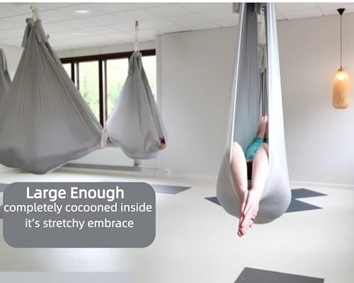 Image of F.Life Aerial Silk Yoga Hammock & Swing for yoga Inversion,Strength training,starter hardware kit
