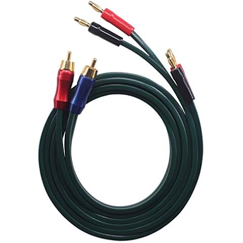 KK Cable C-JN OFC Speaker Wire Pair with RCA Male (Blue & Red) to 2 Pair Banana（4banana） Plugs, C-JN (1M(3.28ft)) Cover