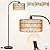 Brilvibera Boho Floor Lamp with Dimmable Bulb, Rattan &Linen Double Shades, Bronze Boho Standing Tall Lamps with Foot Switch, Bohemian Floor Lamps for Living Room, Bedroom, Office
