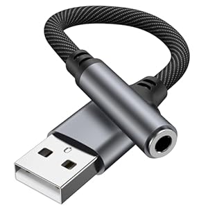 Yisica USB to 3.5mm Headphone Adapter, USB A to Aux Jack Audio Adapter Cable Cord for PS5 PS4 PC Windows Mac Linux Laptop Desktop and More