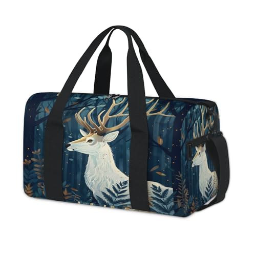 Forest Deer Gym Bag for Women, Duffle Bag for Travel Sport, Lightweight Waterproof Carry on Weekender Dance Yoga Workout Bags