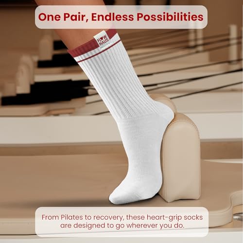 Image of Pilates Socks- Mid Calf Grippy Anti-Slip Socks for Pilates, Yoga and More