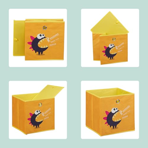 Cajas de almacenaje infantiles Relaxdays de 30x30x30 cm con dibujos de animales 6