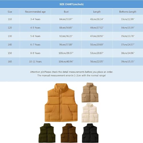 ASSICON Little Girls Boys Down Vest Puffer Sleeveless Outfit Coat Toddler Winter Down Jacket Kids Autumn Winter Clothes Boys Puffer Vest Jacket3