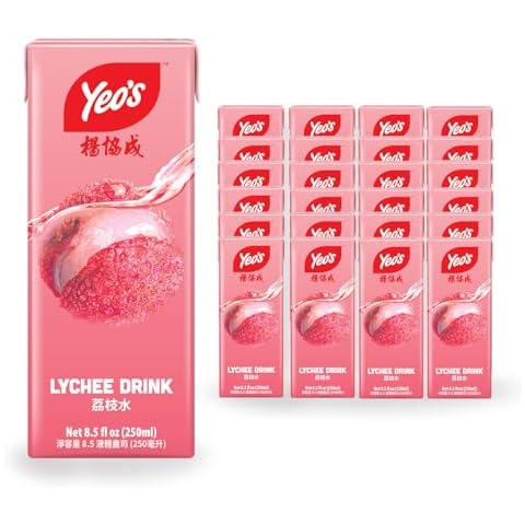 Yeo’s Lychee Drink – Sweet & Juicy in Every Sip! (Pack of 24, Discover the incredible range of Yeo’s beverages, sauces, and more—always loaded with vibrant flavors and made to bring you joy, one sip at a time! Cartons) Cover