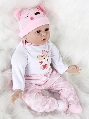 HUYRP Reborn Puppe 22 Zoll 55 cm Wiedergeborene Puppe Wiedergeborene Babypuppen Realistische Jungen und Mädchen Baby Puppen Geburtstag für eine Neugeborene Puppe – Bild 7