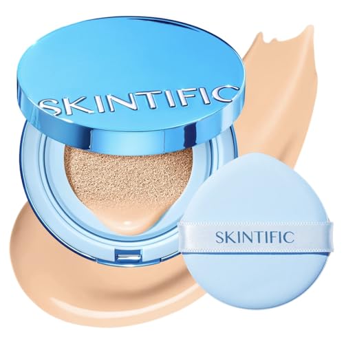 SKINTIFIC Perfect Stay Velvet Matte Cushion Foundation, High Coverage Long-Lasting 12H Oil Control, Flawless Velvet Matte Finish, 11g (02 Ivory) by SKINTIFIC - Used condition - CA$29.36