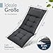 Beautissu 2er Set Premium Hochlehner Auflage mit Kopfpolster 120x50cm Sun-HL – 8cm Dick Polster Gartenstuhlauflage rutschfest Befestigungsbänder UV-Lichtechtheit 5 – Robust Stoff Uni Anthrazit