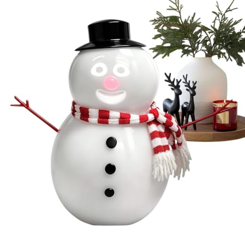 Image of Snowman Decoration with Light Interactive Singing Figures