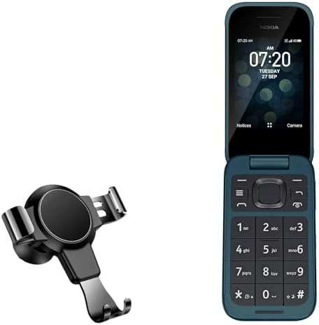 BoxWave Car Mount Compatible with Nokia 2780 Flip - X-Switch Car Mount, Air Vent Mounted Holder Simple Minimal - Jet Black image 2