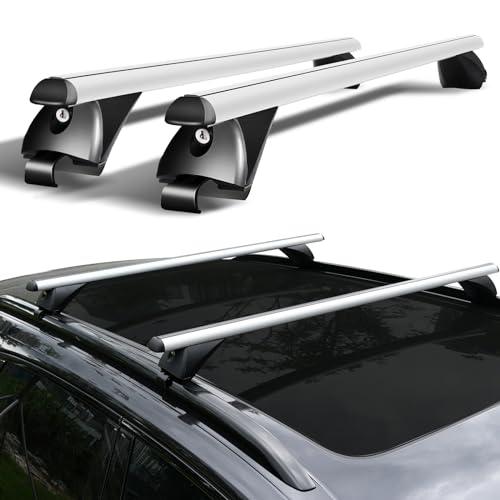 Komsepor Car Roof Rack Cross Bars 49” Thick Aluminum Crossbars Universal Roof Rack Adjustable Roof Cross Bars with 200 lbs Load Capacity Fits Most Vehicles with Flush Side Rails