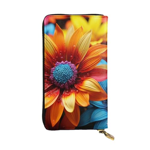 Portefeuille en cuir tournesol compagnon chic de grande capacité