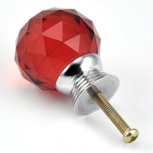 30 mm 10 Piezas Perilla de Cristal Verde Tirador de cajón Decorativo para Muebles gabinete cajón Armario vestidor Armario Puerta Cocina y bebé niños decoración de Muebles para niños (Rojo)