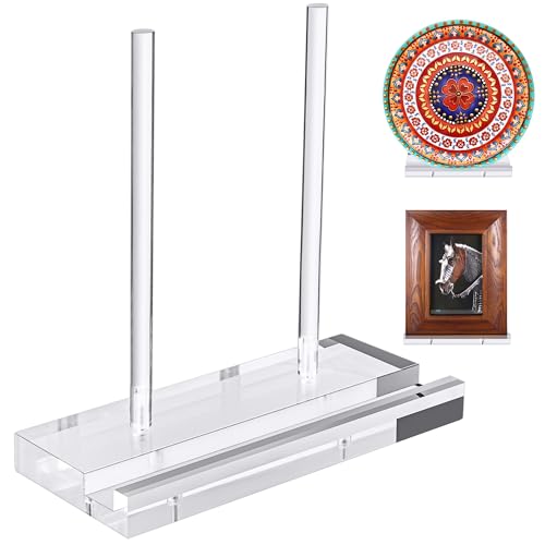 CHEPULA Heavy Acrylic Display Stand, Tabletop Art Display Clear Easel