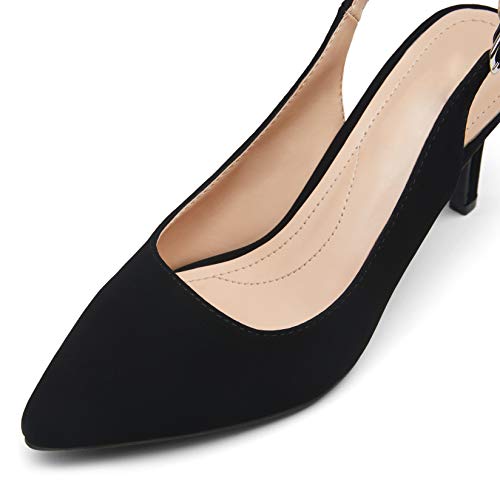 Vepose Women's Slingback Pumps Low Heel Mid Kitten Dress Shoes for Women Heels Closed Toe - Image 3