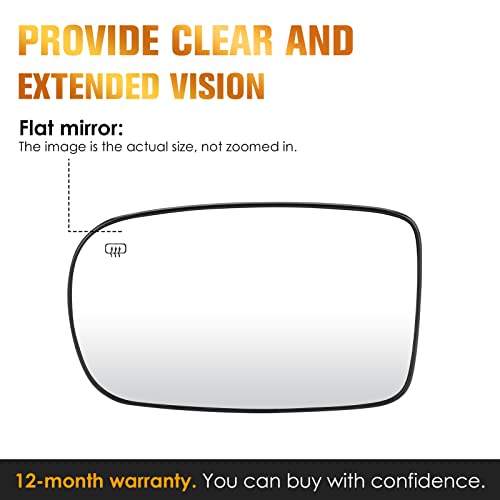 Driver Left Side Heated Mirror Glass For Chrysler 200 2011-14, 300 2011-2021, For Dodge Charger 12-21, Challenger 12-21 Replacement 68101147Aa #TOP3