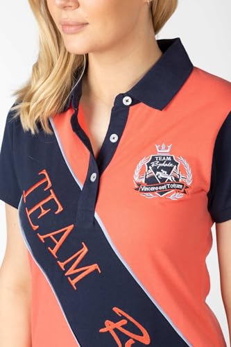 Ladies Polo Shirt Women's Short Sleeve Equestrian Sash Top T-Shirt (UK, Numeric, 16, Regular, Regular, Peachy) - Image 4