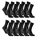 sockenkauf24 10 | 20 | 30 Paar Sportsocken Tennissocken Arbeitssocken Herren & Damen Socken Baumwolle (43-46, 20 Paar | Schwarz)