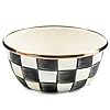 Mackenzie childs enamel pinch bowl small bowl for kitchen ingredients 15 cup capacity black and white courtly check  urban country home decor
