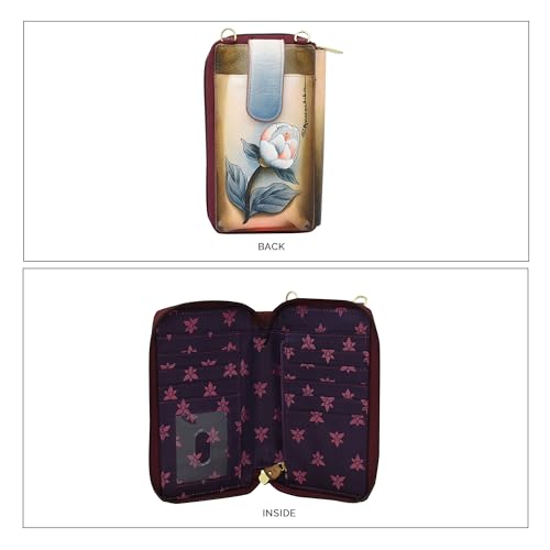 Anuschka Women's Original Hand-Painted Genuine Leather RFID Blocking Smartphone Case & Wallet3
