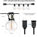 SUNTHIN Outdoor String Lights, 97FT Patio Lights with 49 G40 Shatterproof LED Bulbs(1 Spare), Waterproof Lights String for Outside Backyard, Porch, Bistro, Party, Camping, Garden Gathering - Image 3