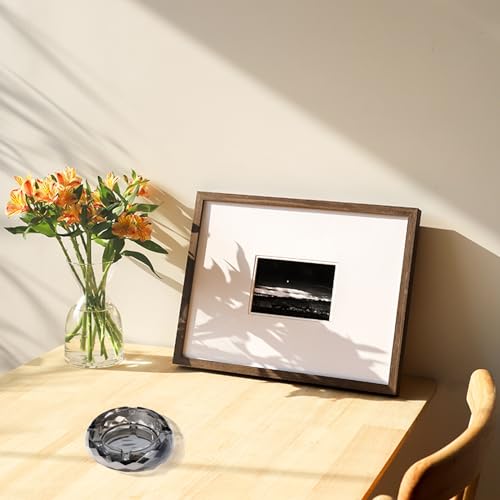BBRGIRL Kristallglas-Aschenbecher, Glasaschenbecher für Zigaretten, Zigarren, Aschenbecher, Tisch-Aschenbecherhalter, Heimbüro, Desktop-Tischdekoration (Grau, 4 Zoll)