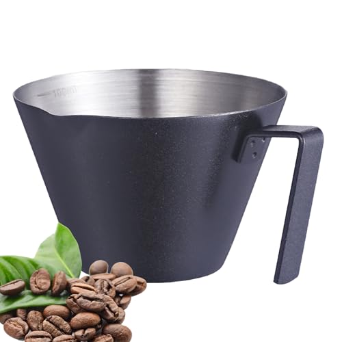 Espresso Messbecher – 304 Edelstahl Kaffeekännchen | 100ml Ausgießer Mit Unzenmarkierungen Für Präzises Eingießen | Entwickelt Für Exakte Espressoextraktion Zu Hause Und In Cafés