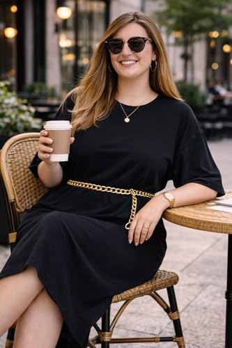 Image of ESTEEZ Womens Oversized Cotton High Low Tunic T-Shirt Dress