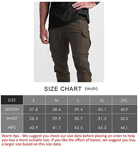 Surenow Mens Running Jogger Pants Workout Athletic Sweatpants Lightweight Thin Quick Dry Tapered Hiking Pants Sports Pants (Brown, 2Xl) #TOP6