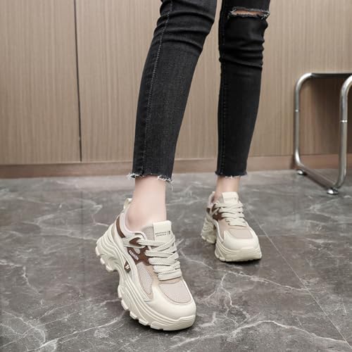 Women's Fashion Thick Sole Mesh Sneakers Road Running Walking Shoes4