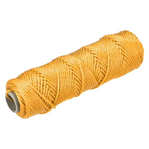 sourcing map Torcida Albañil Línea Nylon Cordel Cuerda Cordón Naranja 50M/164 Pies 3mm Diámetro para Redes, Paisajismo, Hogar Mejora, Bricolaje Proyecto, Artesanía, Albañilería