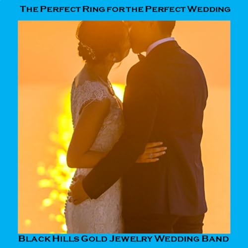 10k Yellow Gold Victorian Style Wedding Band for Women, Black Hills Gold Motif Jewelry with 12k Green and Rose Gold Accents, Genuine 10 Karat Gold Ring with Gift Box2