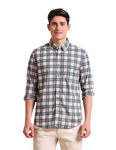 Image of U.S. POLO ASSN. Checked Regular Fit Shirt for Men - 100% Cotton, Breathable & Comfortable, Full Sleeves Casual Shirt for Men