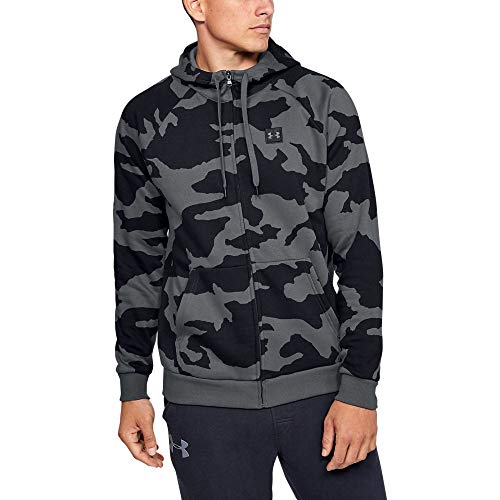 Image of Under Armour Rival Fleece Camo Full Zip Hoodie, Pitch Gray (012)/Black, Large