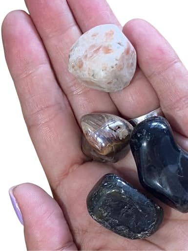 Miniatura 2 de Kit de piedra del zodiaco Leo Healing Atlas! Aprovecha el poder transformador de las piedras, ónix negro, labradorita y madera petrificada. Aumenta