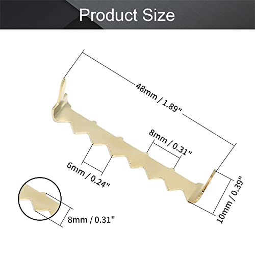 Image of MroMax 100PCS No Nail Sawtooth Picture Hangers 1.89 inch Nailess Zinc Plated for Hard and Soft Wood Frames Hanging Gold
