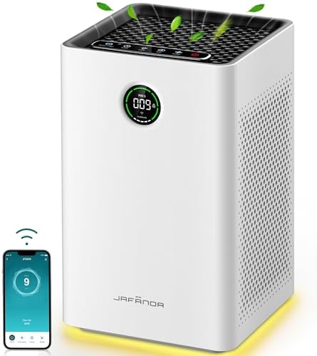 Jafända Air Purifiers for Home Large Room, Smart WiFi and Alexa Control, True HEPA 13 Filter Air Cleaner with Activated Carbon, 1190 Ft², Remove Dust Pollen Smoke Odors, Quiet Sleep Mode 23dB