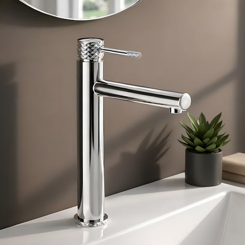 Image of Plantex Wash Basin Mixer Tap /Pure Brass Tap Handle and 304 Grade Stainless Steel Body /Hot & Cold Basin Mixer /Pillar Spout for Wash Basin /Deck Mount - (8013-2, Chrome)