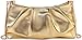 QIRACHIC Gold Women's Clutch Purse, Pleated Evening Handbag, Shoulder Bag with Detachable Chain and Shoulder Strap