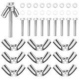 HHXUUAN Flügelmuttern Sortiment Kit M6, 40PCS 10 Sets 30MM Sechskantschrauben Muttern mit Unterlegscheiben Set für Heimwerker DIY Tools Elektronische Geräte Hardware