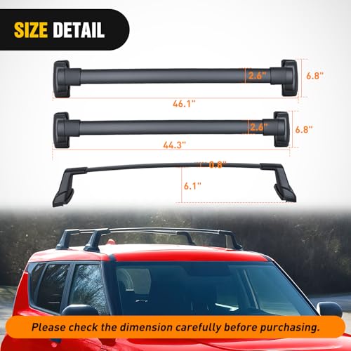 Nilight Roof Rack Cross Bars Compatible with Kia Soul 2020 2021 2022 with Factory Side Rails,220LBS Adjustable Aluminum Less Wind Noise Car Crossbars for Cargo Carrier Luggage Box Kayak Tent Snowboard by Nilight - Image 3
