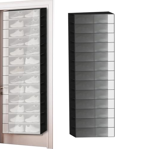 Organizador de zapatos para colgar sobre la puerta, 26 bolsillos, organizador de zapatos plegable para colgar, para botas, tenis, tacones altos, almacenamiento, entrada, armario, dormitorio