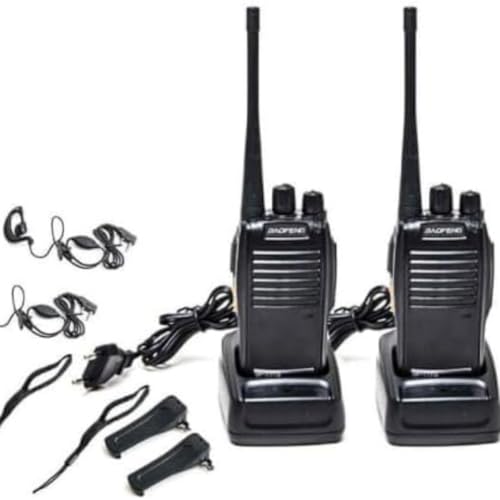 Kit com 2 Radios Comunicador Walk Talk Transmissor Profissional Com Fone de Ouvido 16 Canais Longo A