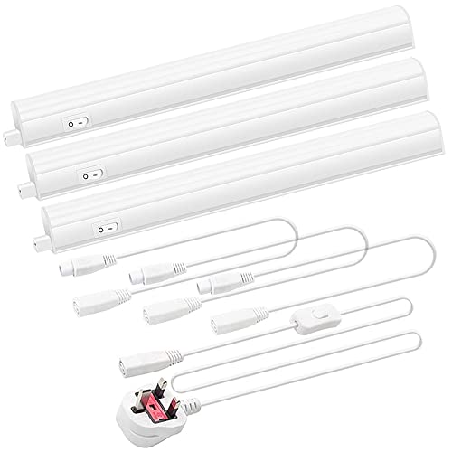 ENUOTEK 3X 4W Under Cabinet LED Lights Kitchen Lamp, Connectible Under Cupboard Lamps Hardwired, 480Lm Cupboard Lights Length 313MM Lights with Power Plug and Switch, Neutral White 4000K Lighting ENUOTEK 3X 4W Under Cabinet LED Lights Kitchen Lamp, Connectible Under Cupboard Lamps Hardwired, 480Lm Cupboard Lights Length 313MM Lights with Power Plug and Switch, Neutral White 4000K Lighting