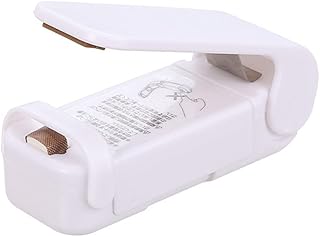 Mini sellador de bolsas, sellador térmico y cortador de mano al vacío, máquina de sellado de bolsas de viruta portátil par...