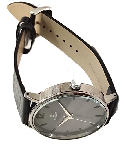 Image of Slim Analog Men's Wrist Watch - Long Lasting Perfect for Outdoor Formal (Gray Dial Black Leather Strap Watch)