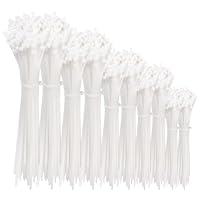 200 Stück Kabelbinder Weiß Set,Tesmax Kabelbinder UV Beständig 100/150/200/300 mm(je 50 Stück),Nylon Super Haltbar Selbsthemmend für Kabelmanagement,Gartenarbeit,Wohnen,Werkstätten